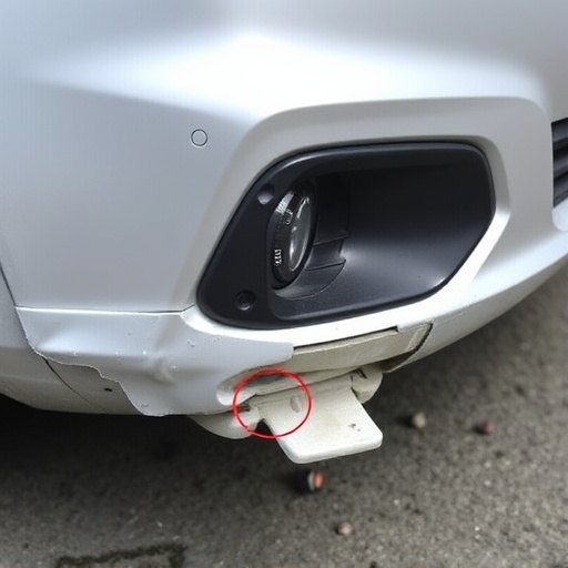 damaged car bumper
