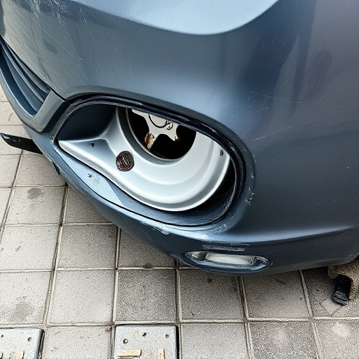 damaged car bumper
