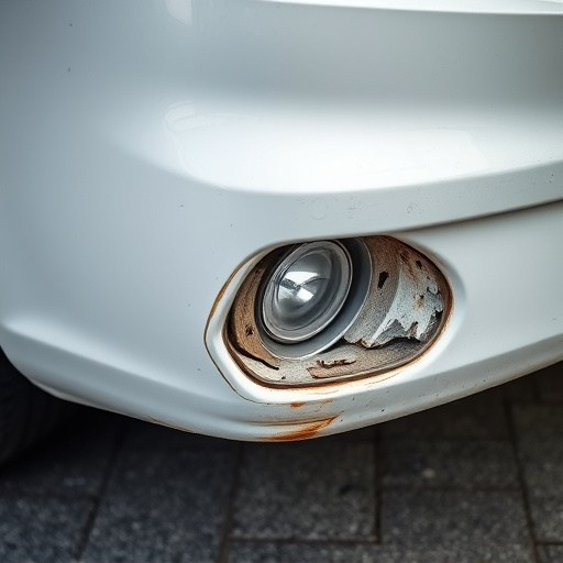 damaged car bumper