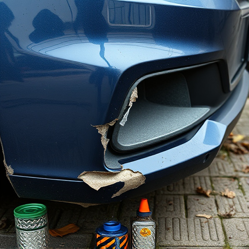 damaged car bumper