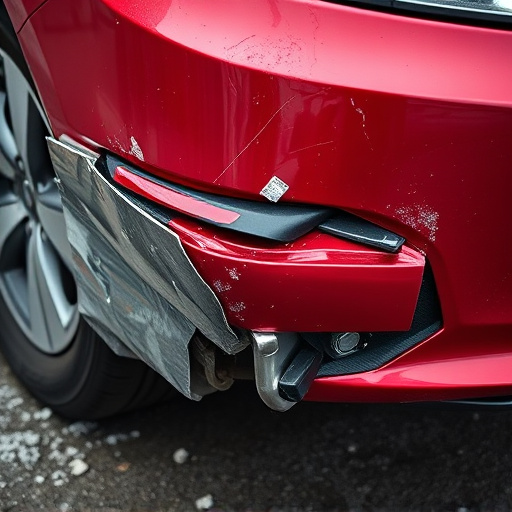 damaged car bumper