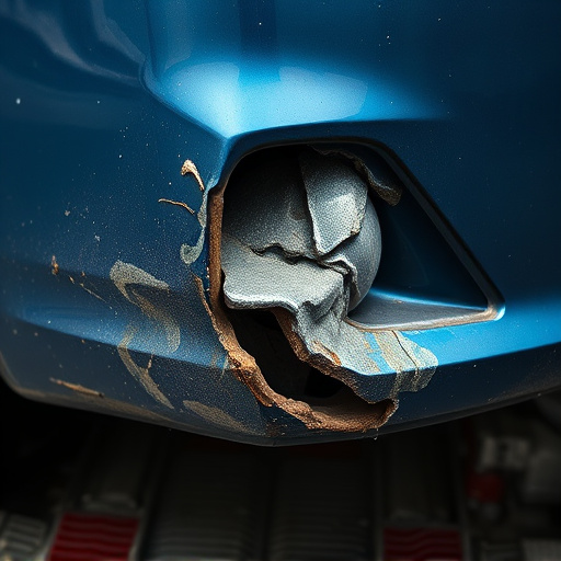 damaged car bumper