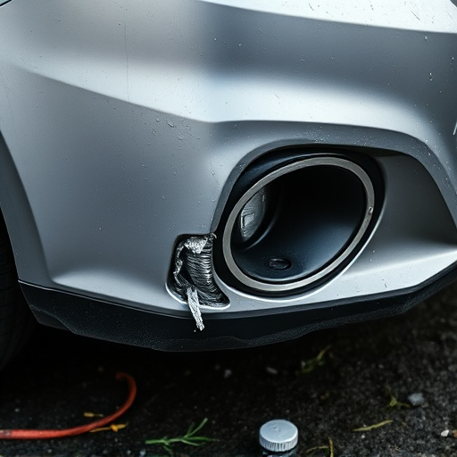 damaged car bumper