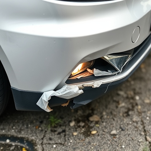 damaged car bumper