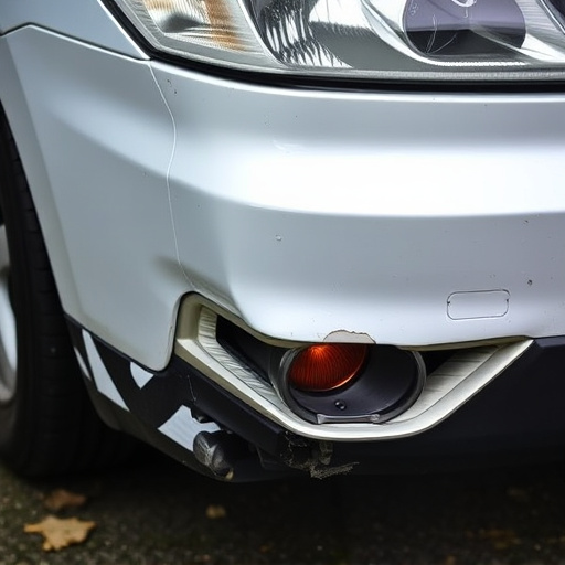 damaged car bumper