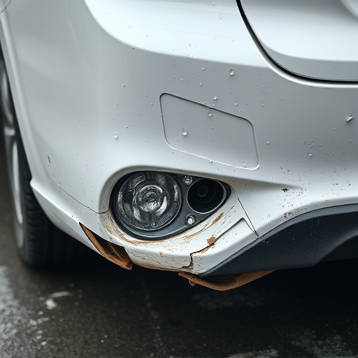 damaged car bumper