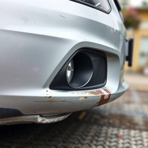damaged car bumper