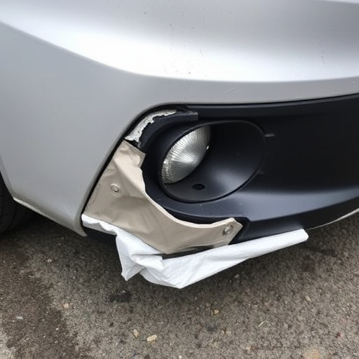 damaged car bumper