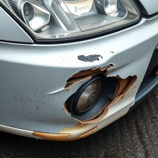 damaged car bumper