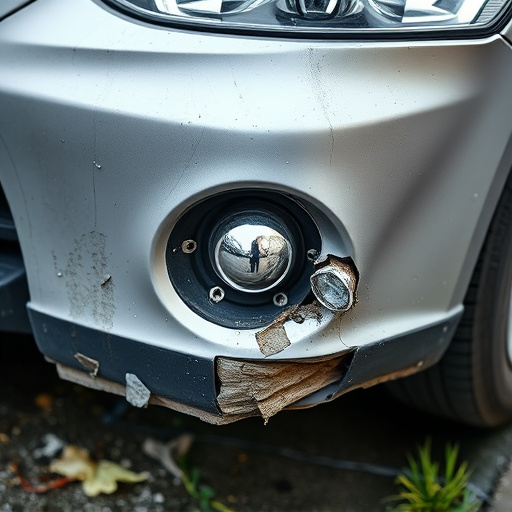 damaged car bumper