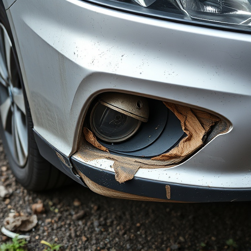 damaged car bumper
