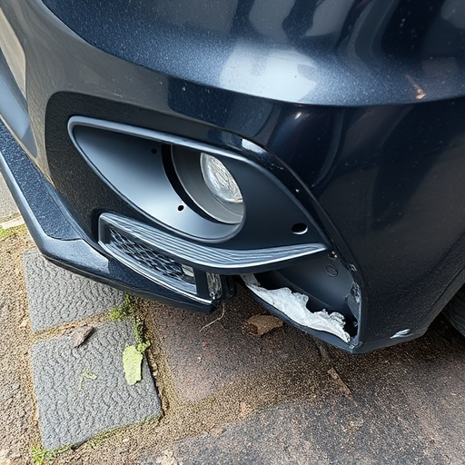 damaged car bumper