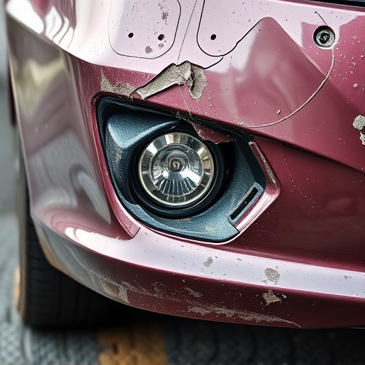 damaged car bumper