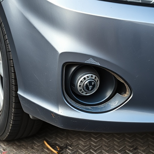 damaged car bumper