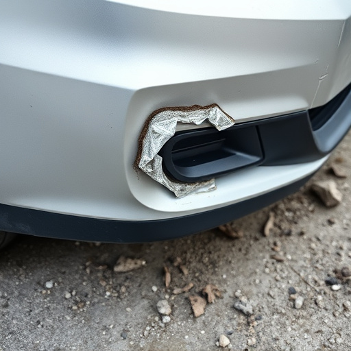damaged car bumper