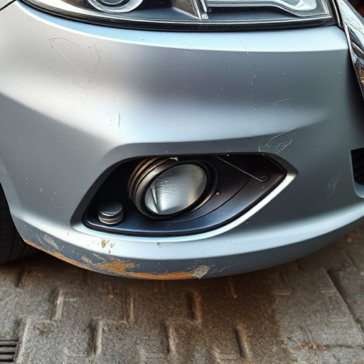 damaged car bumper