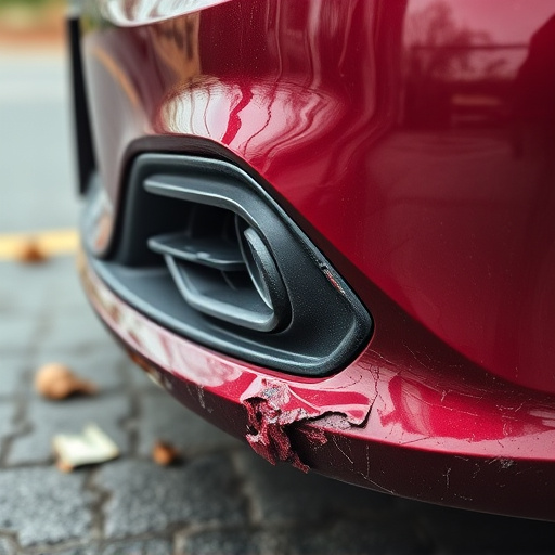 damaged car bumper