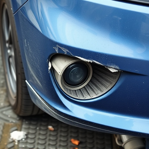 damaged car bumper