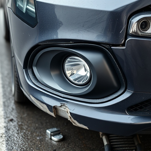 damaged car bumper