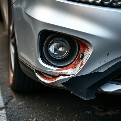 damaged car bumper