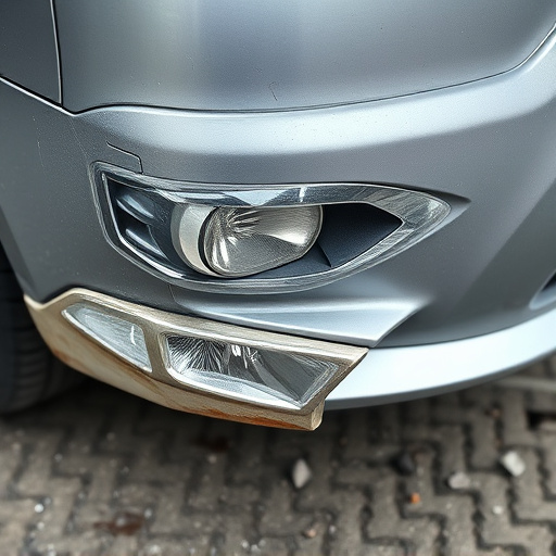 damaged car bumper