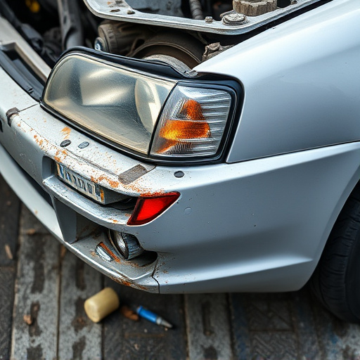 damaged car bumper
