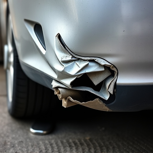 damaged car bumper