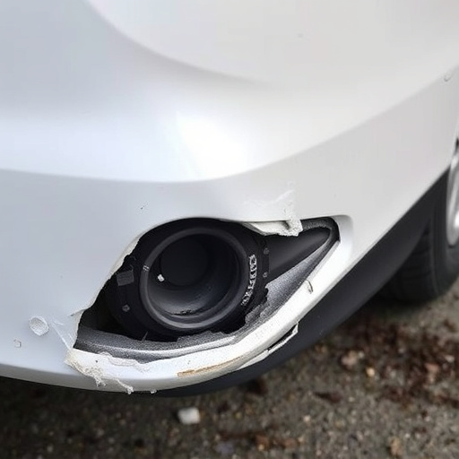 damaged car bumper