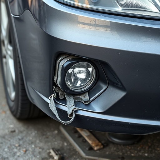 damaged car bumper
