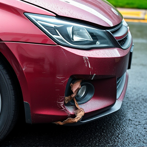 damaged car bumper