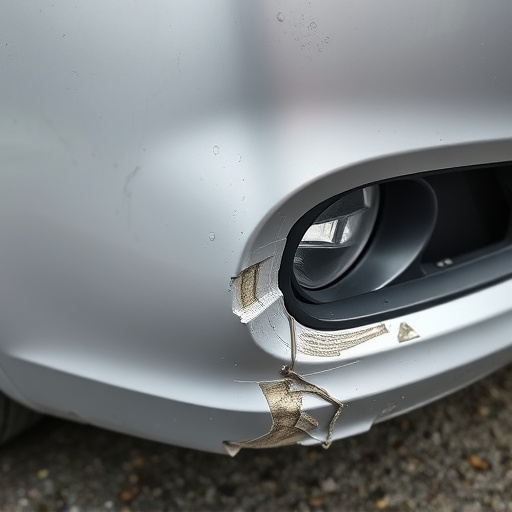 damaged car bumper