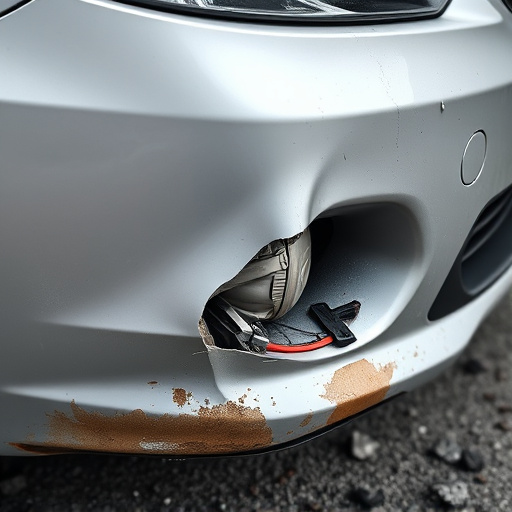 damaged car bumper