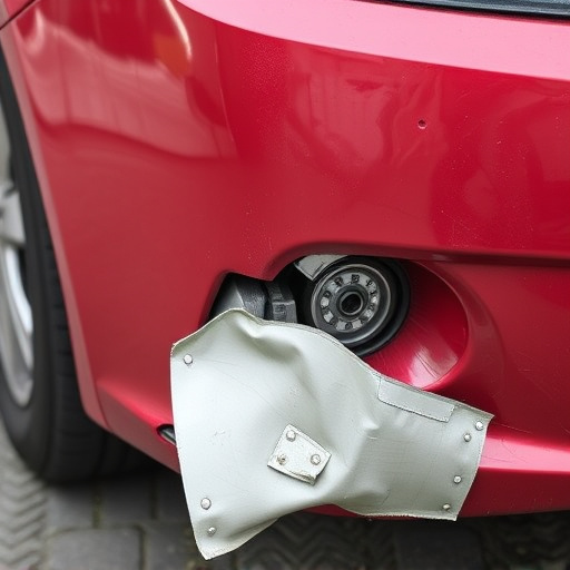 damaged car bumper
