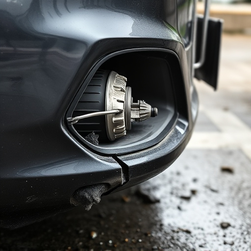 damaged car bumper