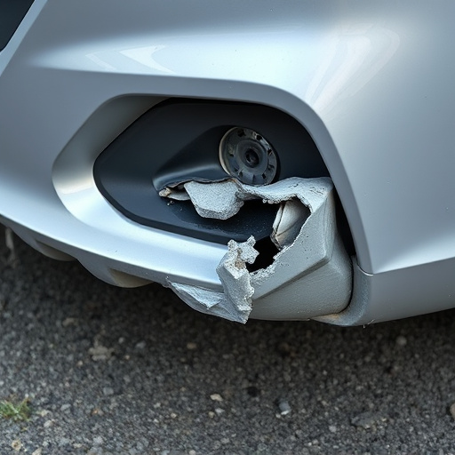 damaged car bumper