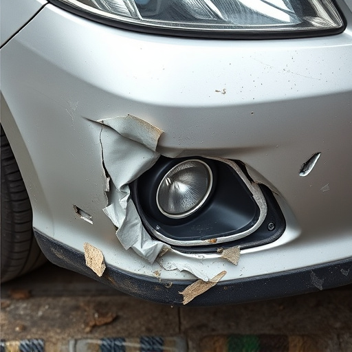 damaged car bumper