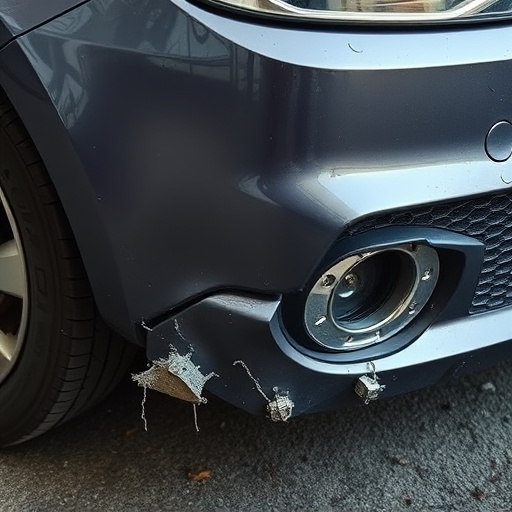 damaged car bumper
