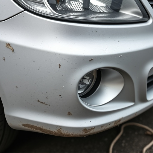 damaged car bumper