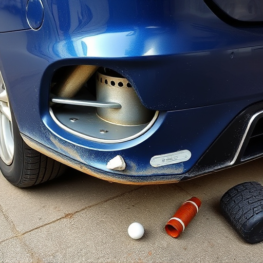 damaged car bumper