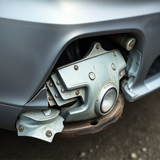 damaged car bumper