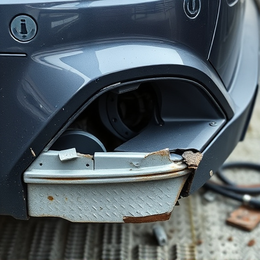 damaged car bumper
