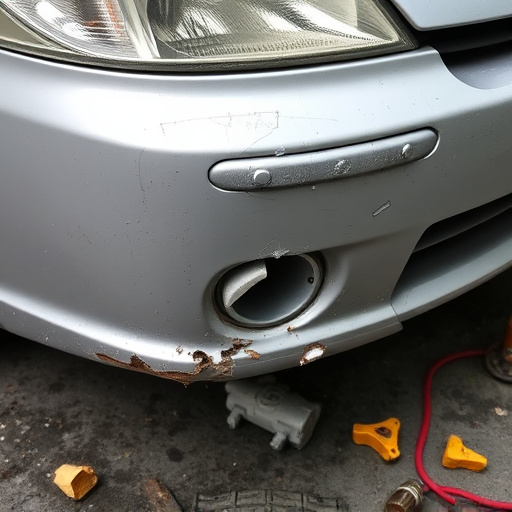 damaged car bumper