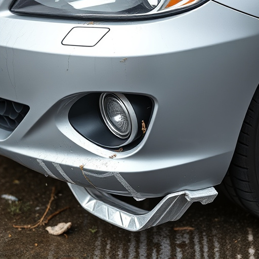 damaged car bumper