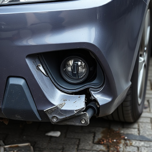 damaged car bumper