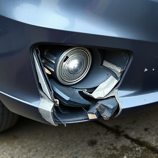 damaged car bumper