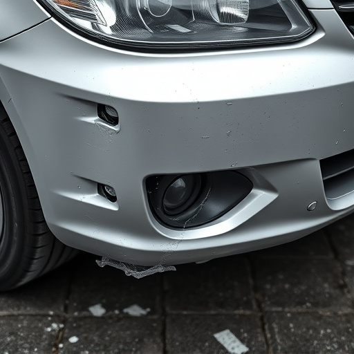damaged car bumper