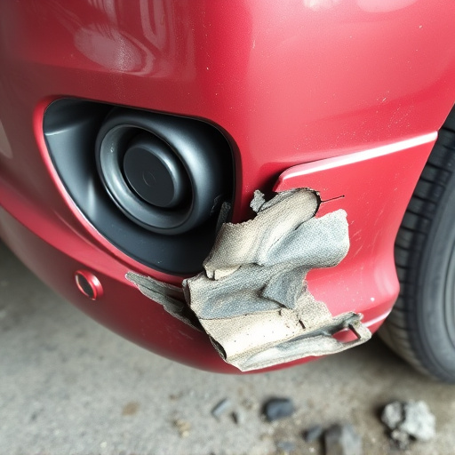 damaged car bumper