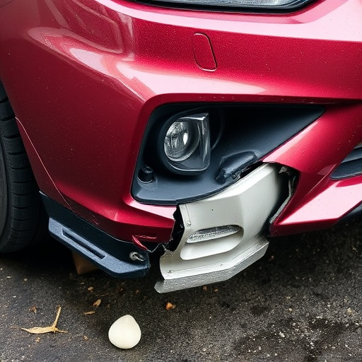 damaged car bumper