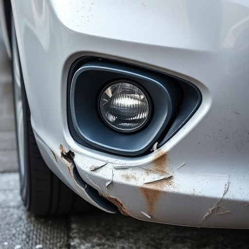 damaged car bumper