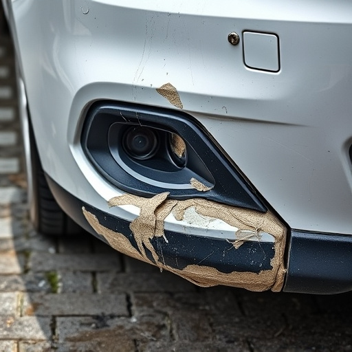 damaged car bumper